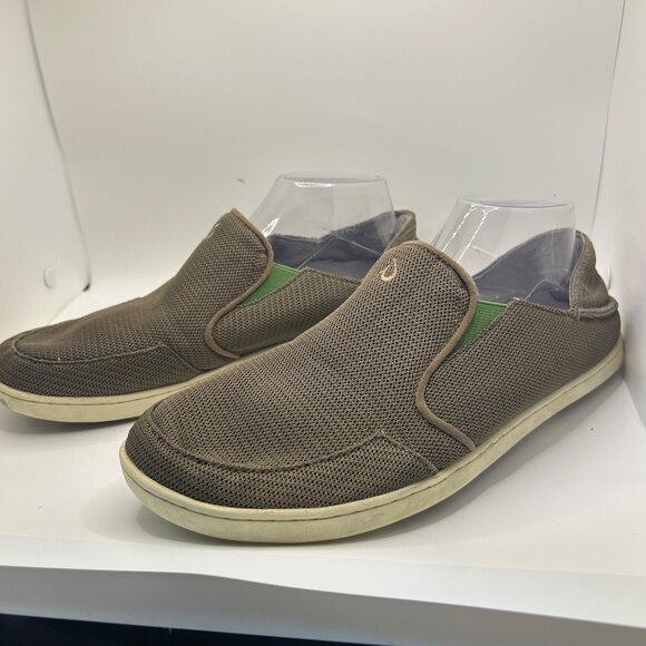 Olukai Nohea Mesh Boat‎ Shoe Slip On Heel Shoe Sneaker Loafer Grey Men’s Size 10 - Picture 4 of 9